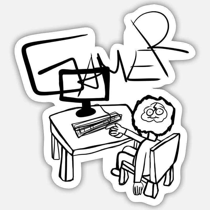 Laptop Pc - Sticker size S (10 x 10 cm) - white matte