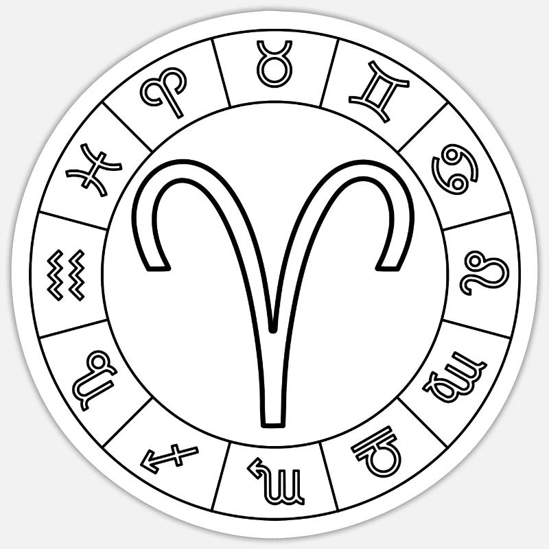 Sternzeichen Widder Aries - Sticker Größe S (10 x 10 cm) - Mattweiß