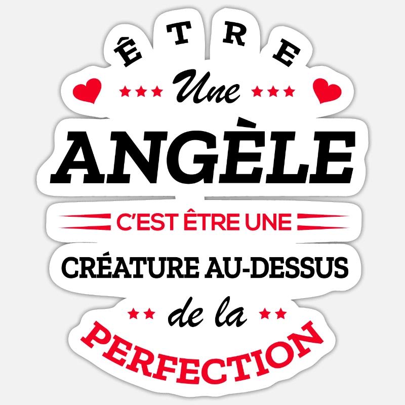 ANGÈLE PARFAITE - NOM ANGÈLE - Sticker taille S (10 x 10 cm) - blanc mat