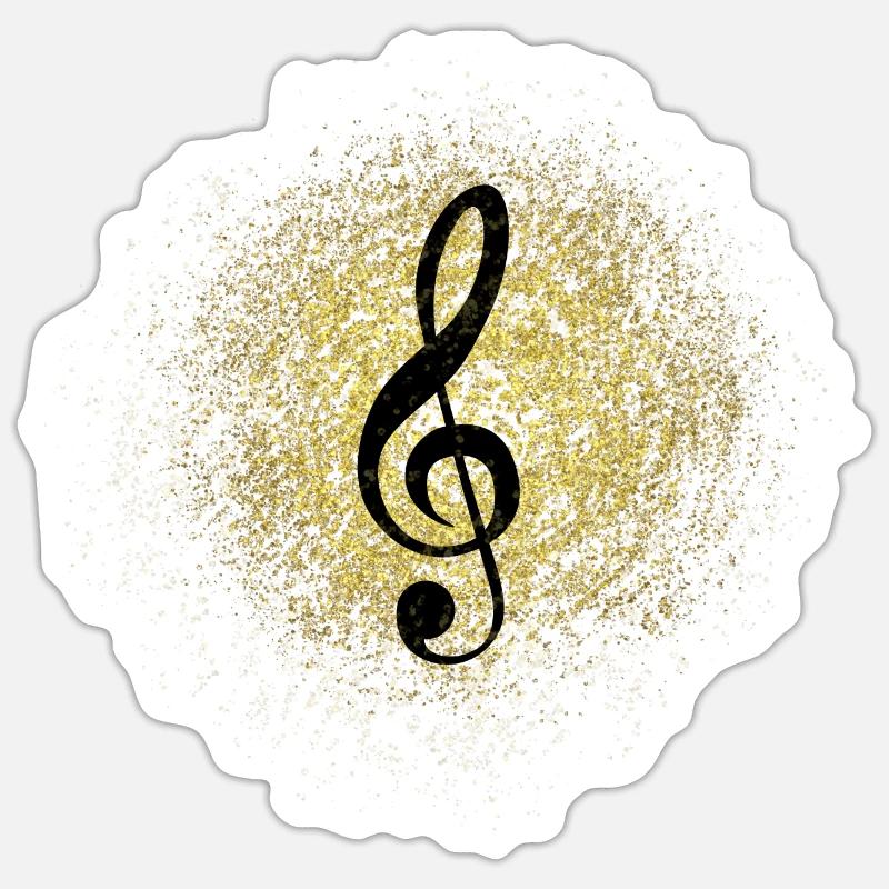 Treble clef - Sticker size S (10 x 10 cm) - white matte