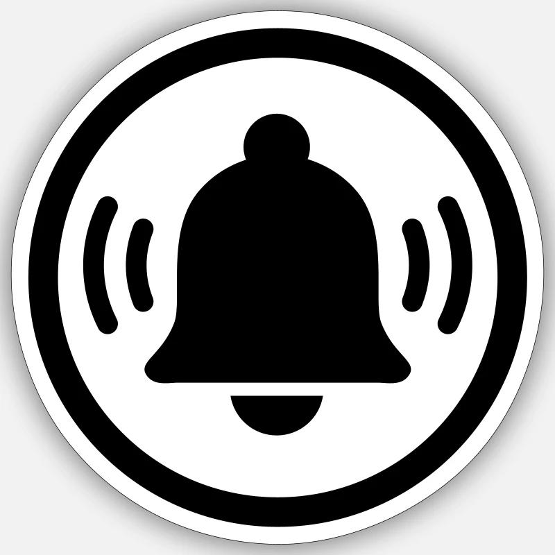 Ringing alarm bell - Sticker size S (10 x 10 cm) - white matte