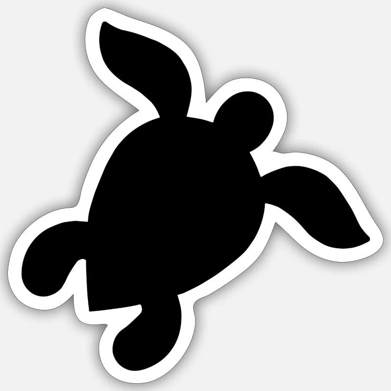 Tortue - Sticker taille S (10 x 10 cm) - blanc mat