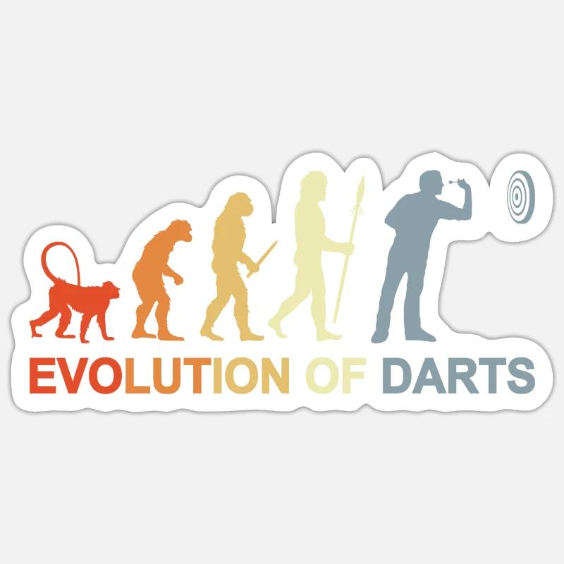 Évolution des fléchettes vintage Sticker taille S (10 x 10 cm)