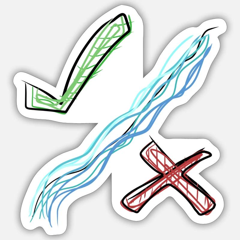 True False - Sticker size S (10 x 10 cm) - white matte