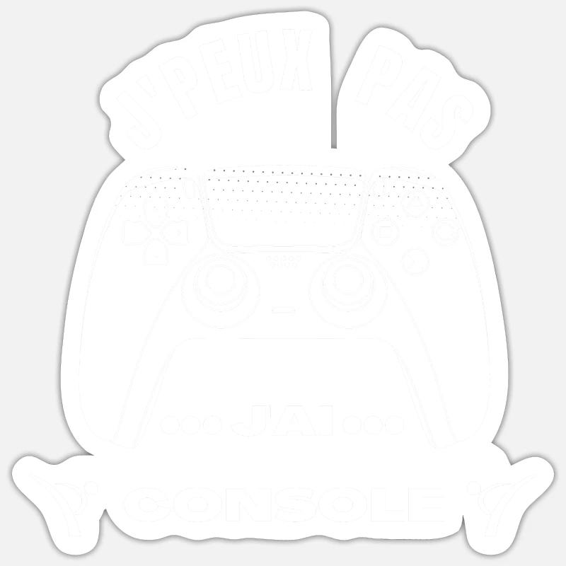 J’peu Pas j’Ai Console - Sticker taille S (10 x 10 cm) - blanc mat