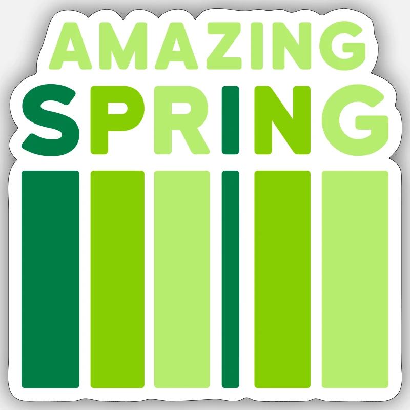 Amazing Spring (bar) - Sticker taille S (10 x 10 cm) - blanc mat