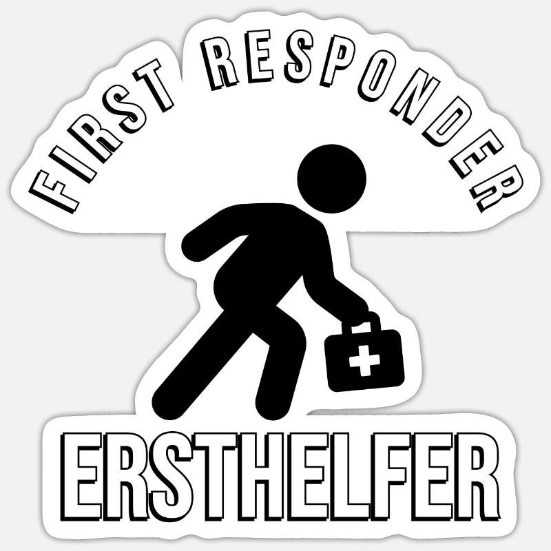 Ersthelfer - First Responder - Helfer vor Ort - Sticker Größe S (10 x 10 cm) - Mattweiß