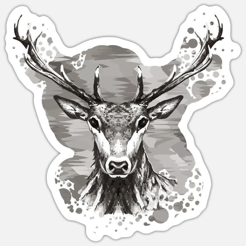 Deer - Sticker size S (10 x 10 cm) - white matte