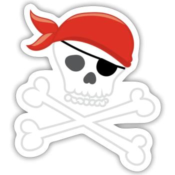 PIRATE - Sticker size S (10 x 10 cm) - white matte - Front