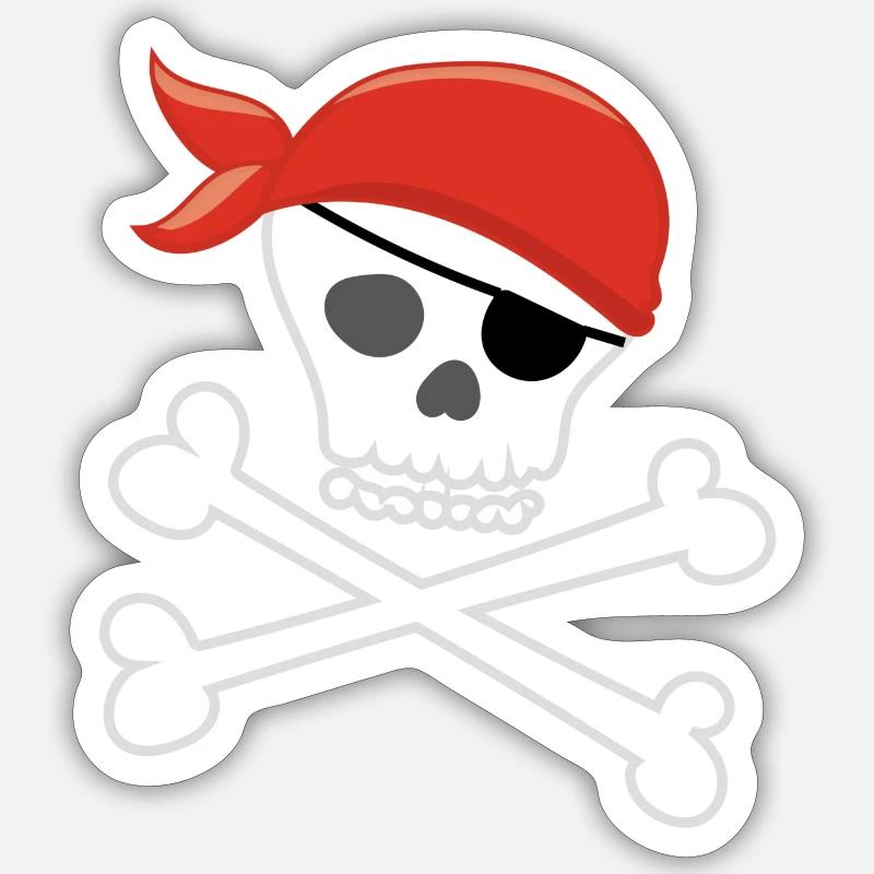 PIRATE - Sticker Größe S (10 x 10 cm) - Mattweiß