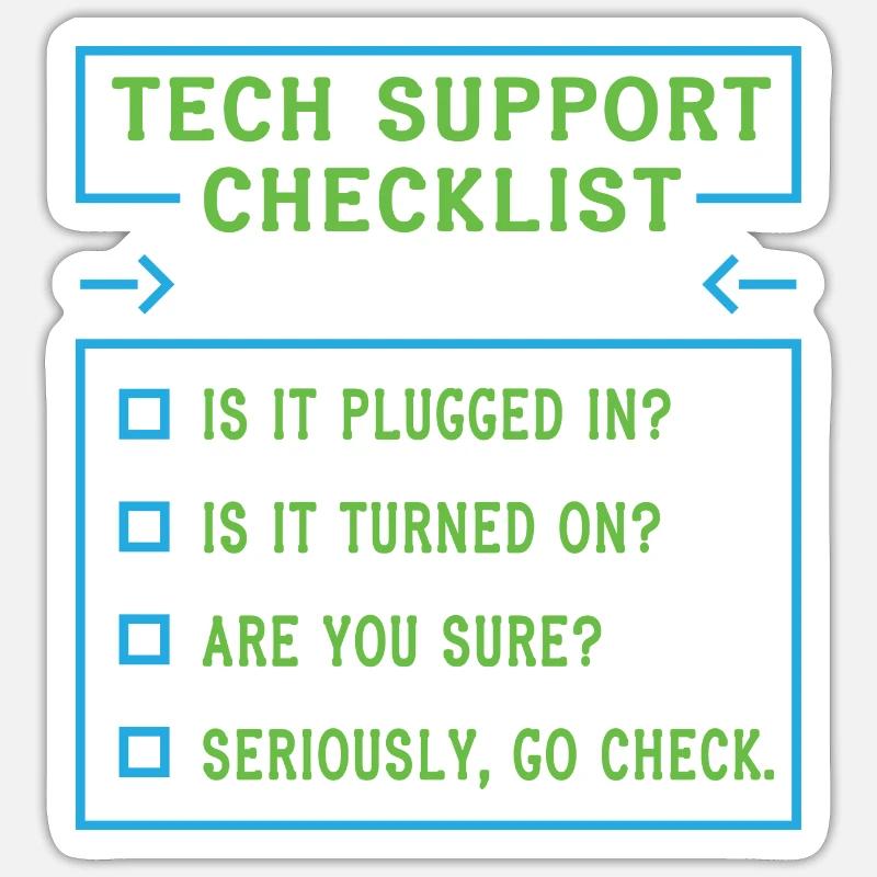 Liste de contrôle du support technique Coding Sticker taille S (10 x 10 cm)