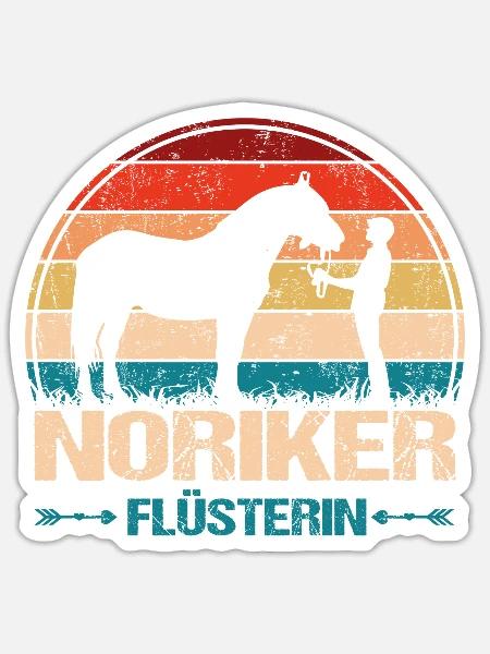 Noriker Pferd Mama Flüsterin - Sticker Größe S (10 x 10 cm) - Mattweiß