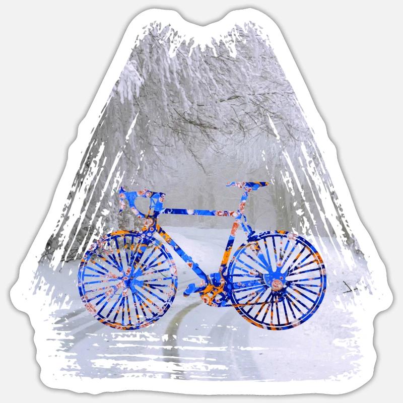 vélo hiver e 112 - Sticker taille S (10 x 10 cm) - blanc mat