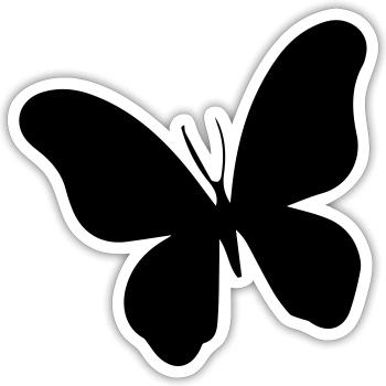 Papillon - Sticker taille S (10 x 10 cm) - blanc mat - Devant