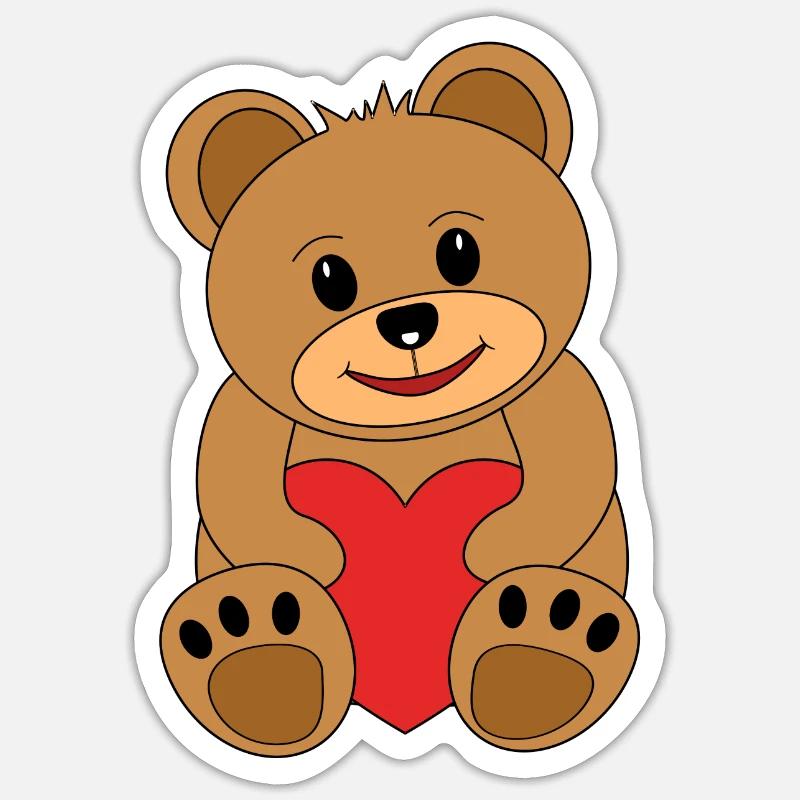 teddy bear - Sticker size S (10 x 10 cm) - white matte