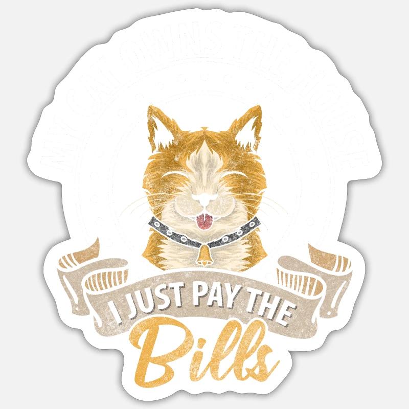 Chats Chats - Sticker taille S (10 x 10 cm) - blanc mat