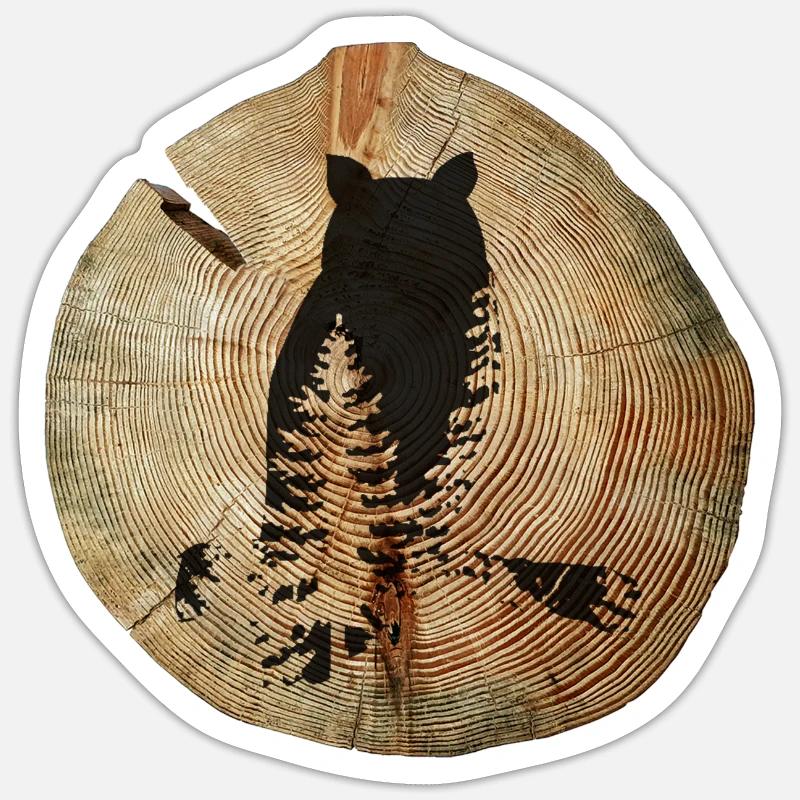 Arbre Disc Owl - Sticker taille S (10 x 10 cm) - blanc mat