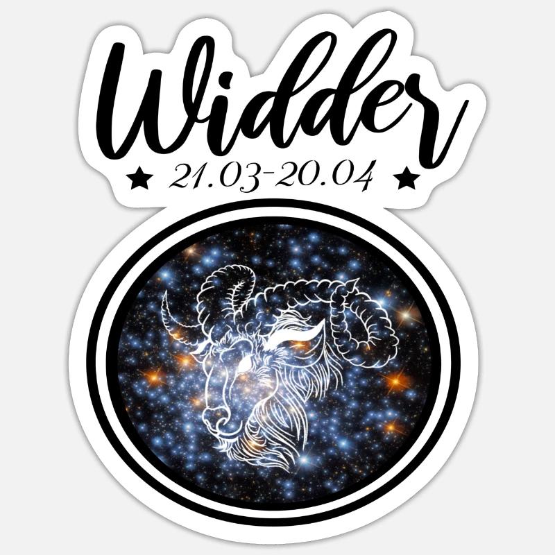 Widder Sternzeichen Sticker Größe S (10 x 10 cm)