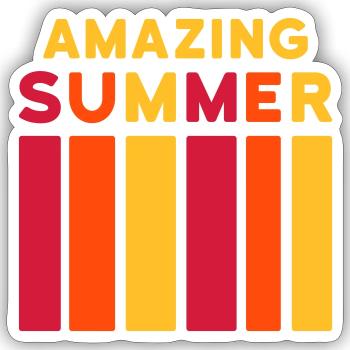 Amazing Summer (bar) - Sticker size S (10 x 10 cm) - white matte - Front