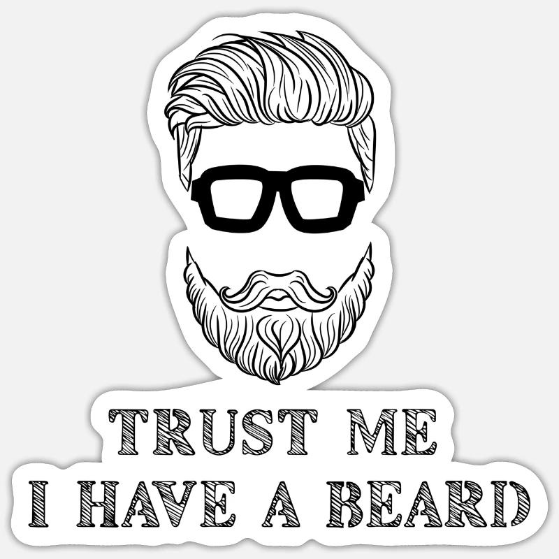 Bartträger Bart Statement Schnurrbart Humorvoll Sticker Größe S (10 x 10 cm)