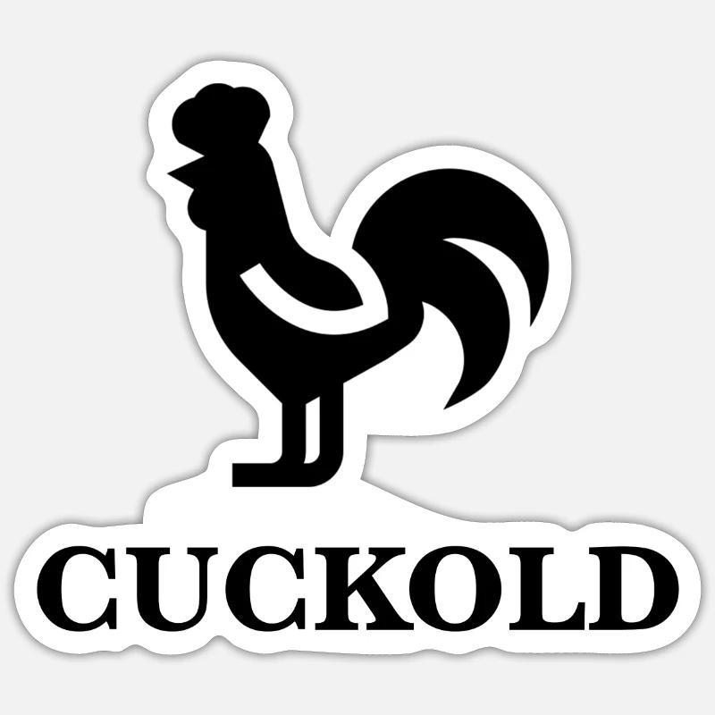 Cuckold - Sticker Größe S (10 x 10 cm) - Mattweiß