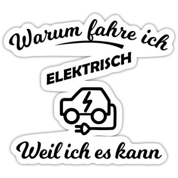 Elektrische Autos - Sticker Größe S (10 x 10 cm) - Mattweiß - Vorne