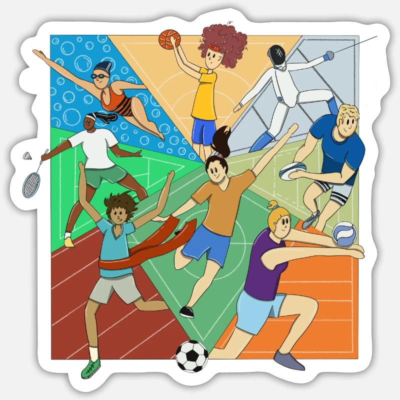 Sportifs - Sticker taille S (10 x 10 cm) - blanc mat