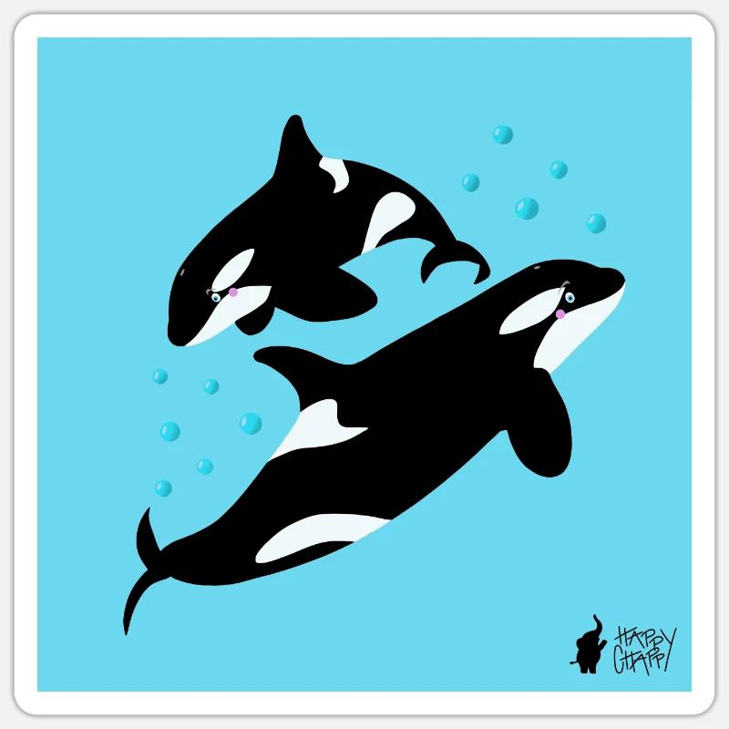 Orcas Sticker size S (10 x 10 cm)