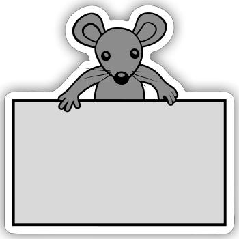 Mouse with shield - Sticker size S (10 x 10 cm) - white matte - Front