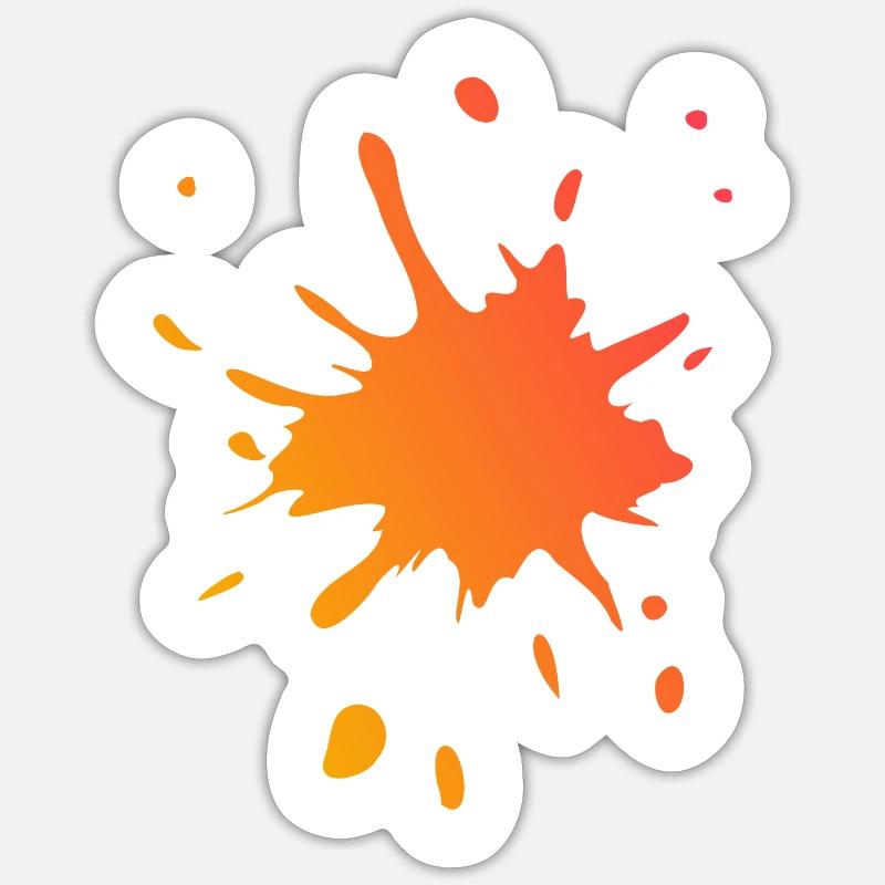 Splash! yellow & red - Sticker Größe S (10 x 10 cm) - Mattweiß