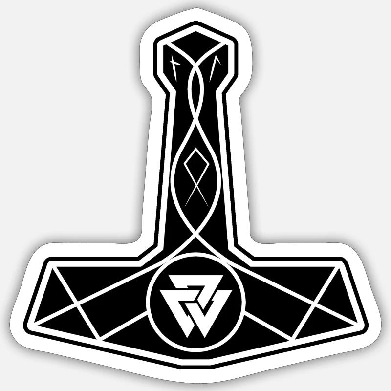 Mjölnir Thor's Hammer for Viking Sticker size S (10 x 10 cm)