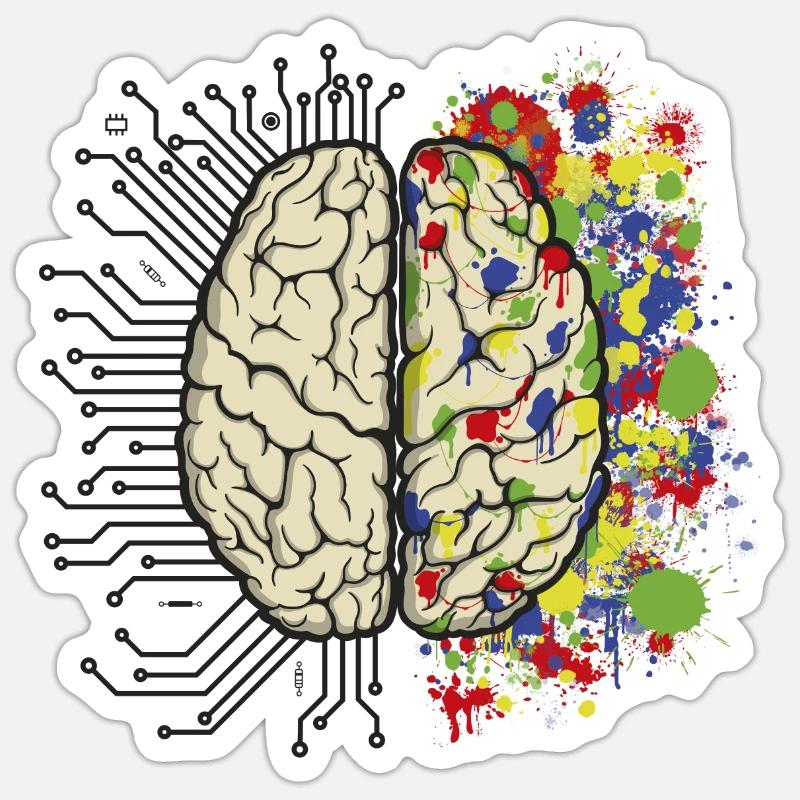 Cpu Brain - Sticker size S (10 x 10 cm) - white matte