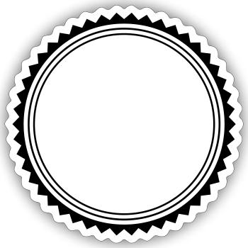 kreis emblem - Sticker Größe S (10 x 10 cm) - Mattweiß - Vorne