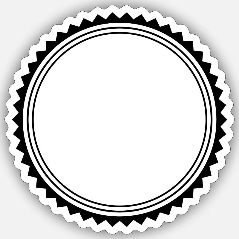 kreis emblem - Sticker Größe S (10 x 10 cm) - Mattweiß