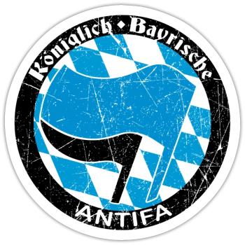 antifa - Sticker Größe S (10 x 10 cm) - Mattweiß - Vorne