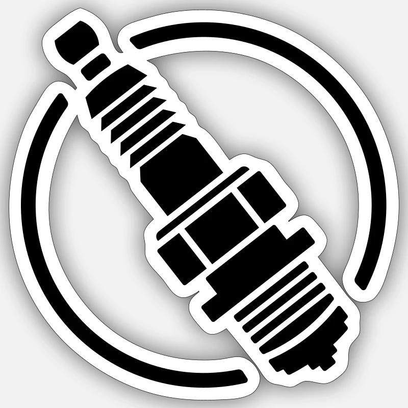 Zündkerze - Motor Schrauber Sticker Größe S (10 x 10 cm)