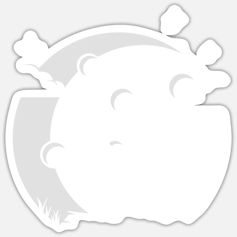 Wolf Mond Wolfsrudel Wolf Wölfe - Sticker Größe S (10 x 10 cm) - Mattweiß