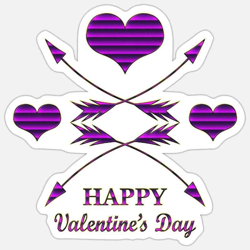 Saint-Valentin Saint-Valentin - Sticker taille S (10 x 10 cm) - blanc mat