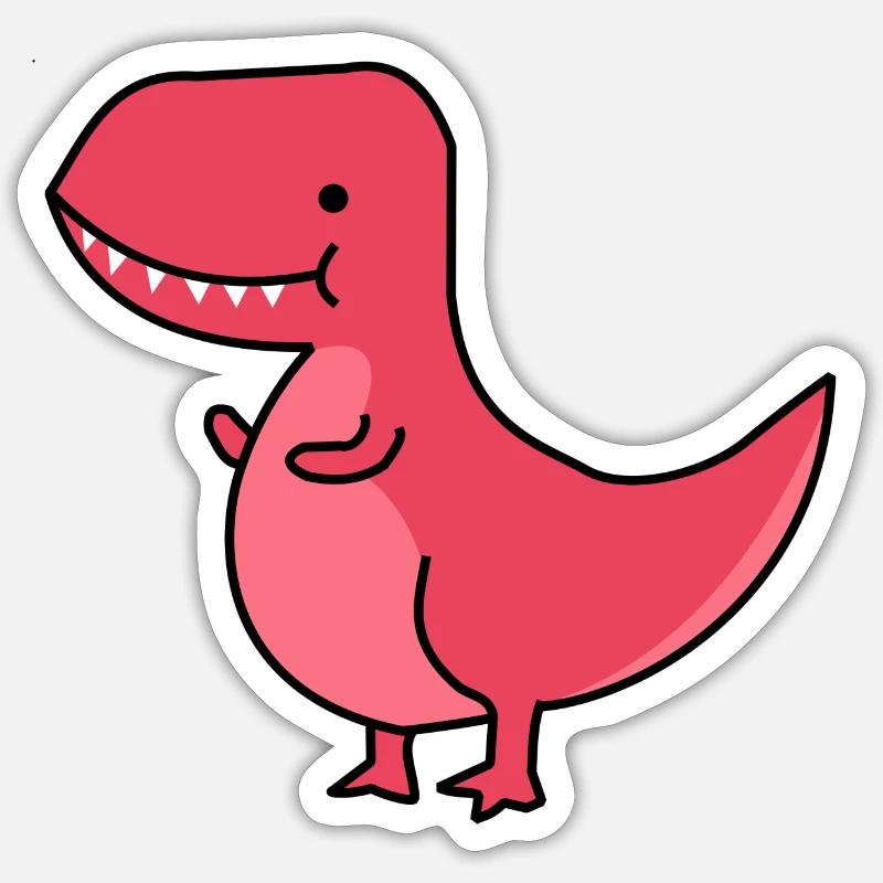 t rex 1 - Sticker taille S (10 x 10 cm) - blanc mat