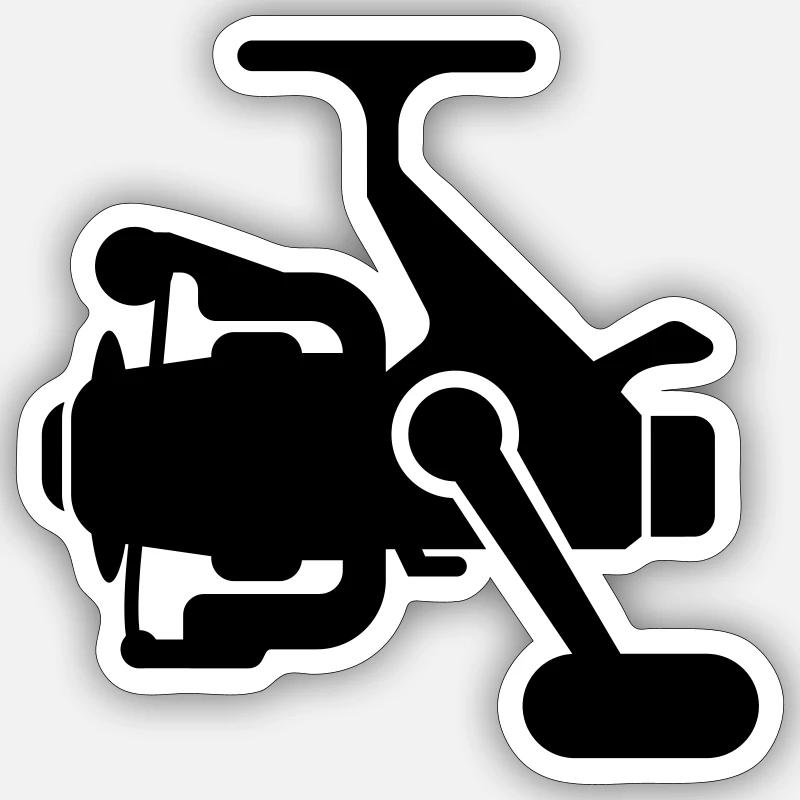 Angelrolle Symbol icon - Sticker Größe S (10 x 10 cm) - Mattweiß