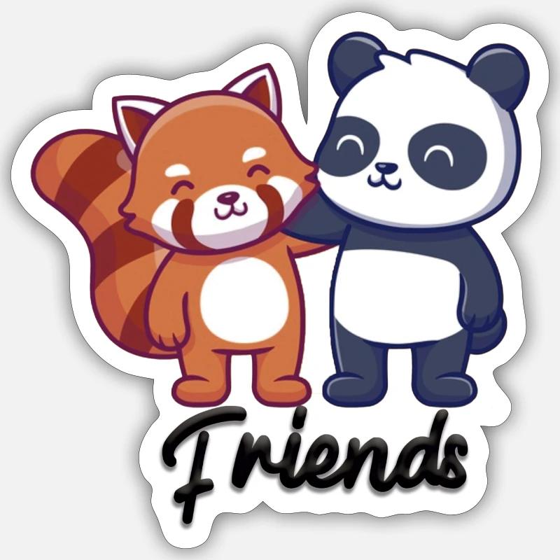 Freundschaft - Sticker Größe S (10 x 10 cm) - Mattweiß