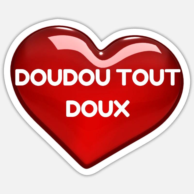 DOUDOU TOUT DOUX - Sticker taille S (10 x 10 cm) - blanc mat