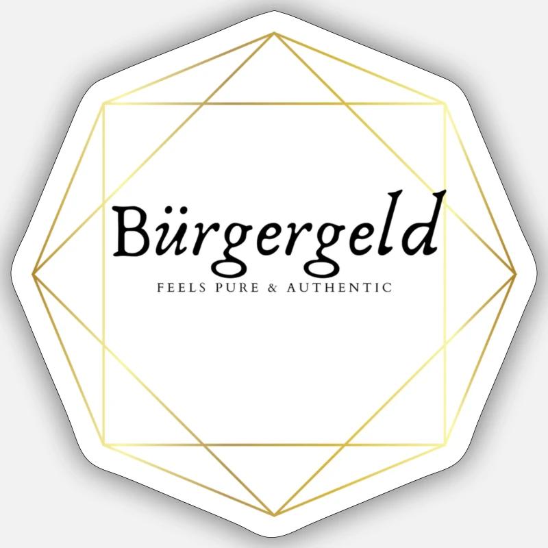 Bürgergeld - Sticker Größe S (10 x 10 cm) - Mattweiß