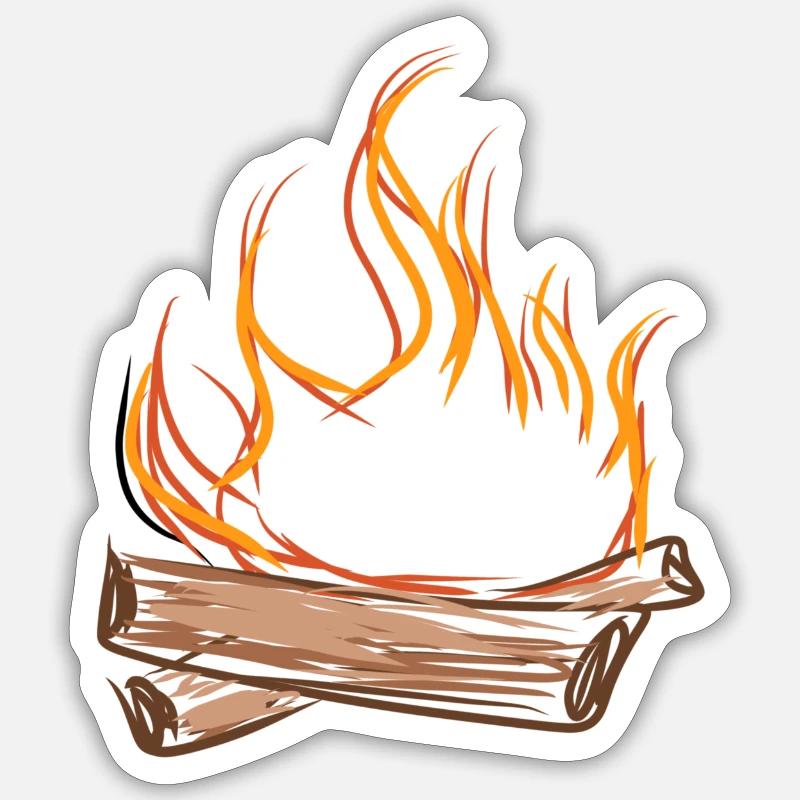 Campfire fire - Sticker size S (10 x 10 cm) - white matte