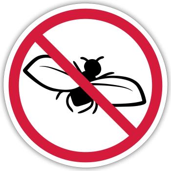 Fly Forbidden Shield - Sticker size S (10 x 10 cm) - white matte - Front