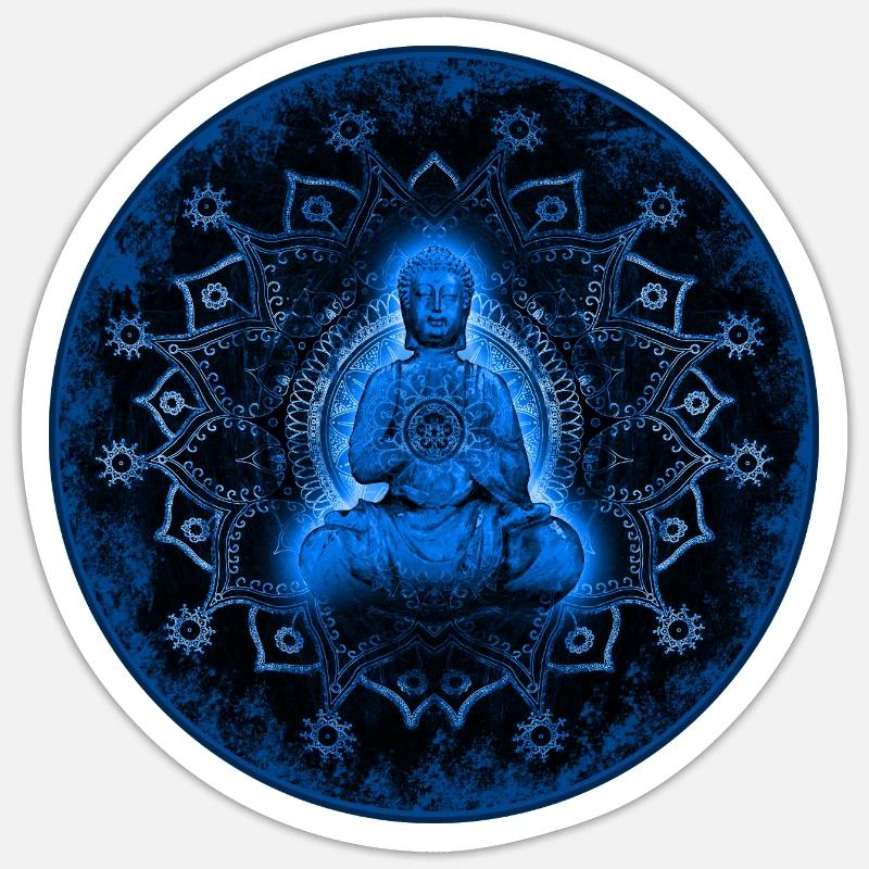 Bouddha - Sticker taille S (10 x 10 cm) - blanc mat