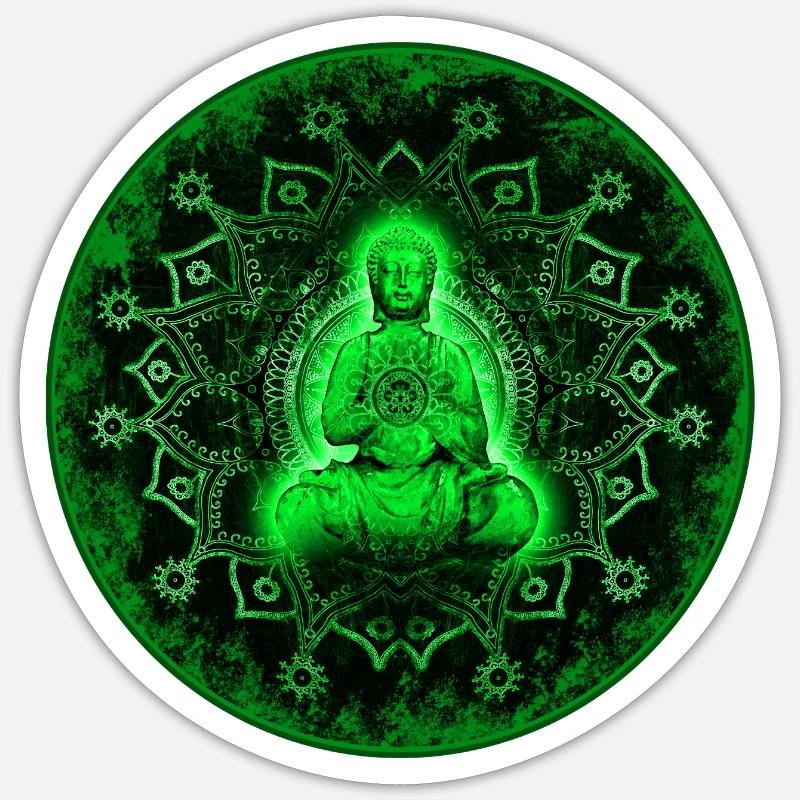 Bouddha - Sticker taille S (10 x 10 cm) - blanc mat