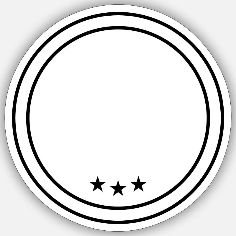 circle emblem - Sticker size S (10 x 10 cm) - white matte