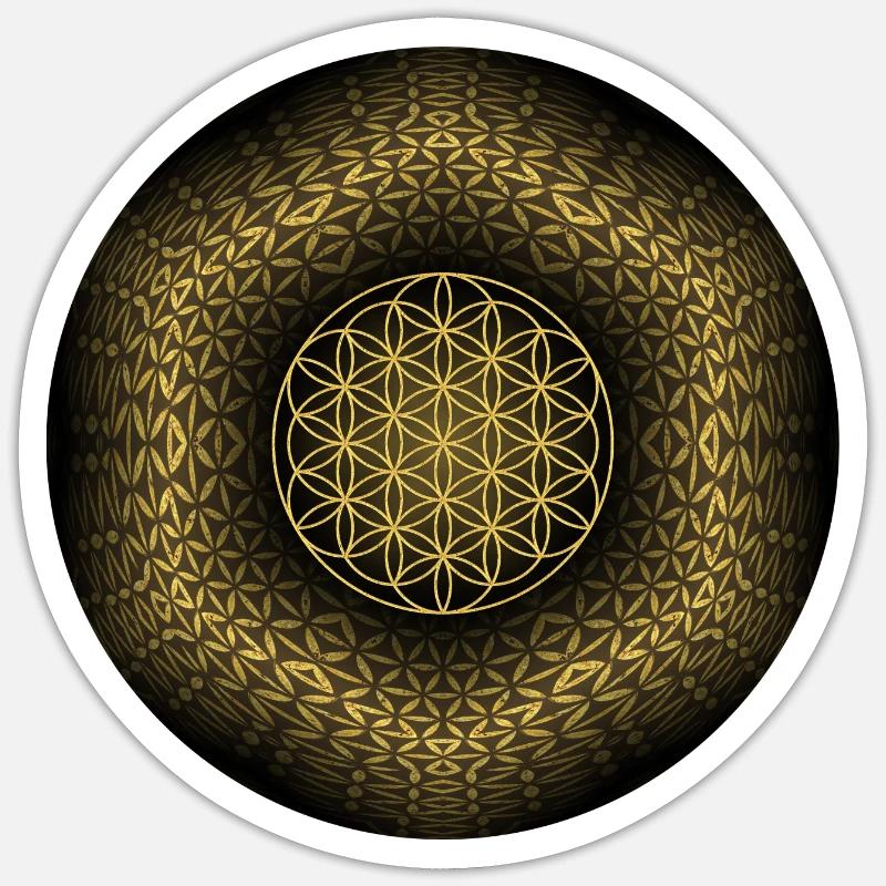 Fleur de vie dans un mandala 1 - Sticker taille S (10 x 10 cm) - blanc mat