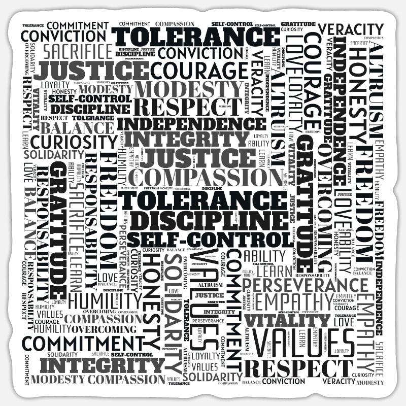 VALUES Sticker size S (10 x 10 cm)